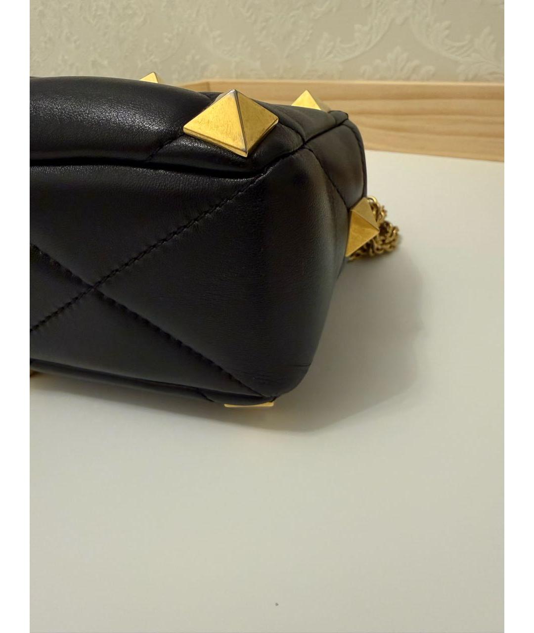 VALENTINO Черная кожаная сумка с короткими ручками, фото 5