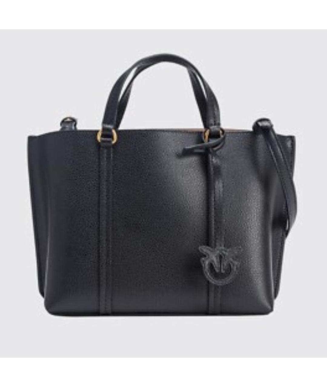 PINKO Черная кожаная сумка с короткими ручками, фото 8