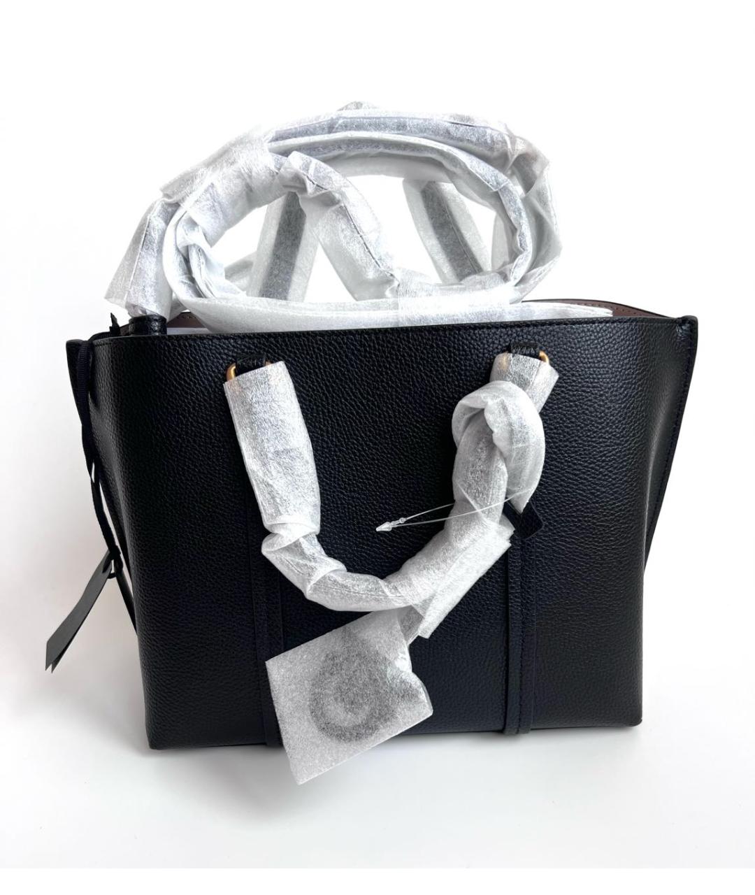 PINKO Черная кожаная сумка с короткими ручками, фото 4