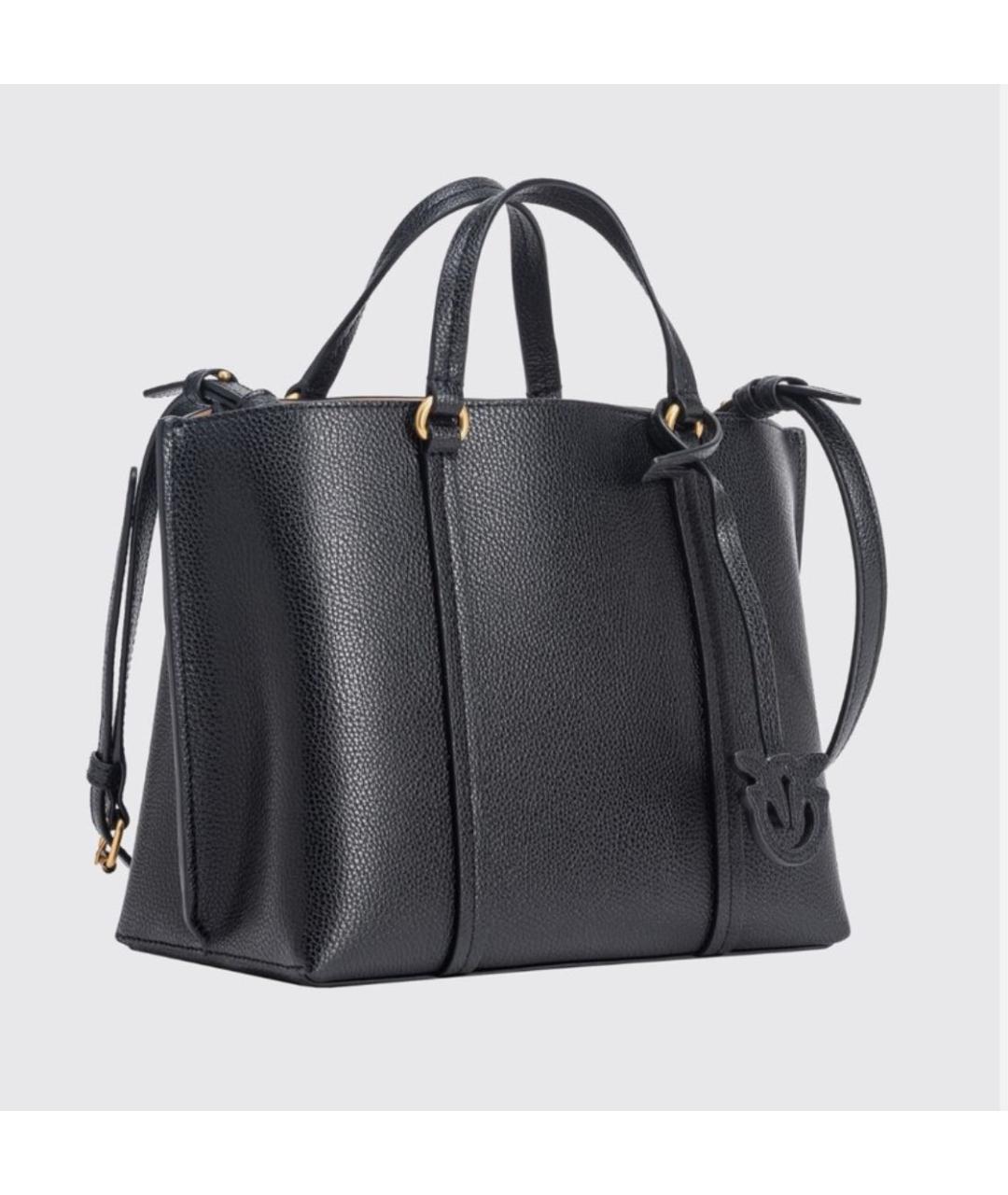 PINKO Черная кожаная сумка с короткими ручками, фото 2