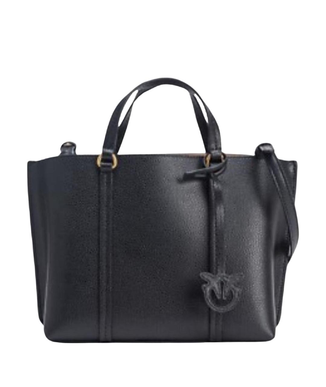 PINKO Черная кожаная сумка с короткими ручками, фото 1