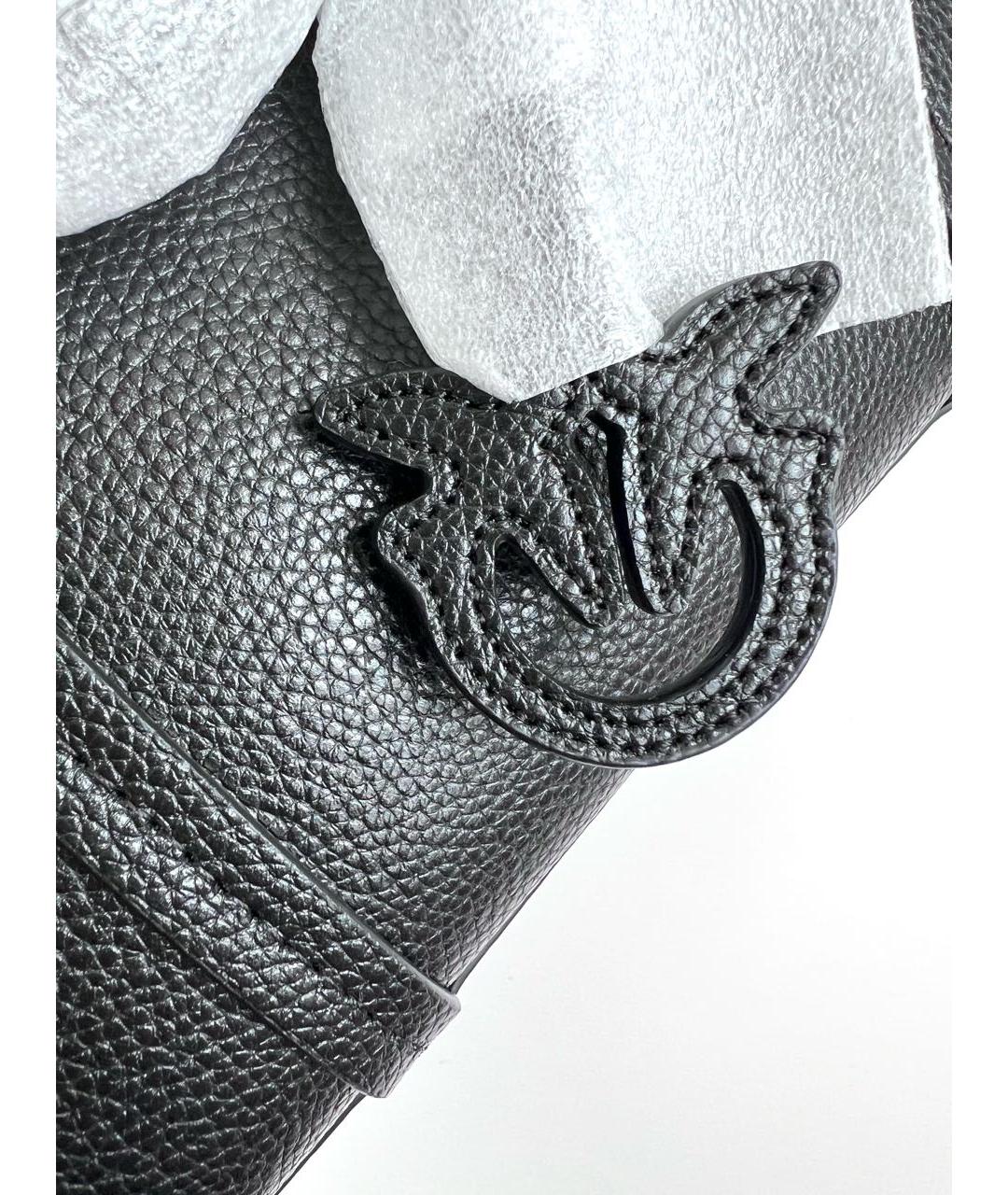 PINKO Черная кожаная сумка с короткими ручками, фото 6