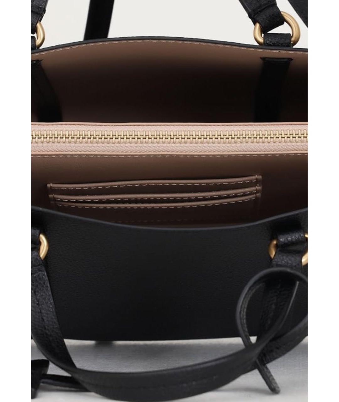 PINKO Черная кожаная сумка с короткими ручками, фото 3