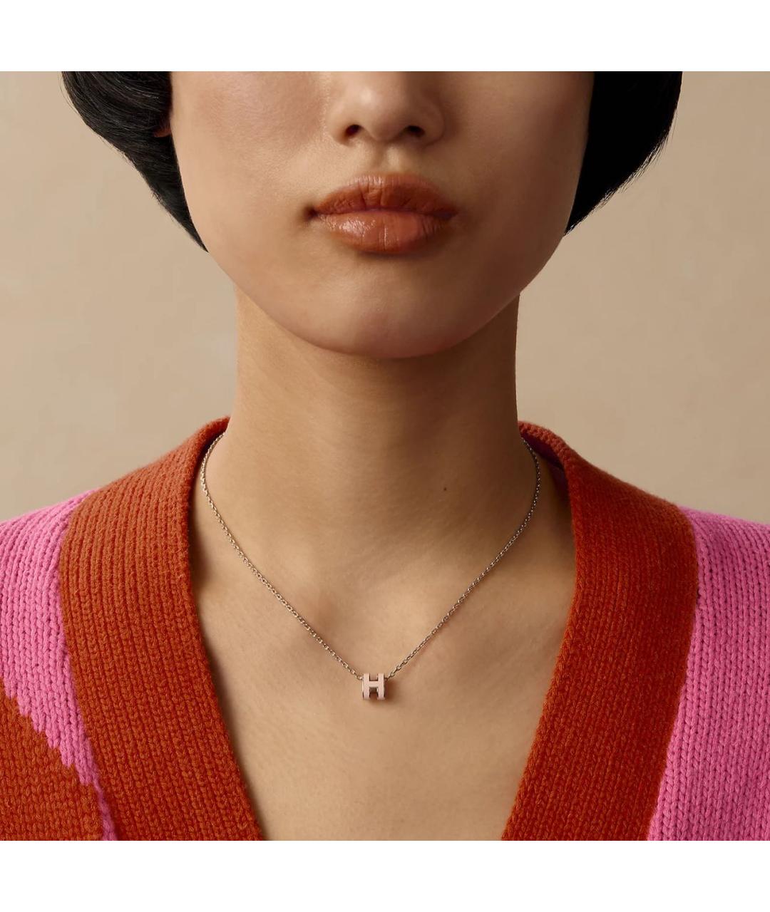 HERMES Розовая металлическая подвеска, фото 2