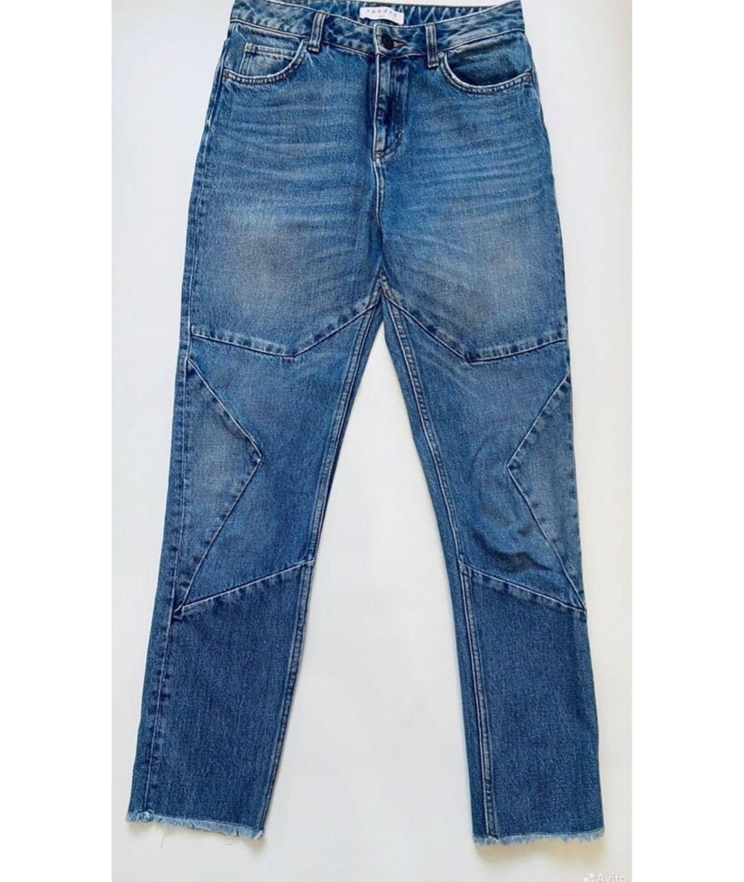 SANDRO Синие хлопковые прямые джинсы, фото 5