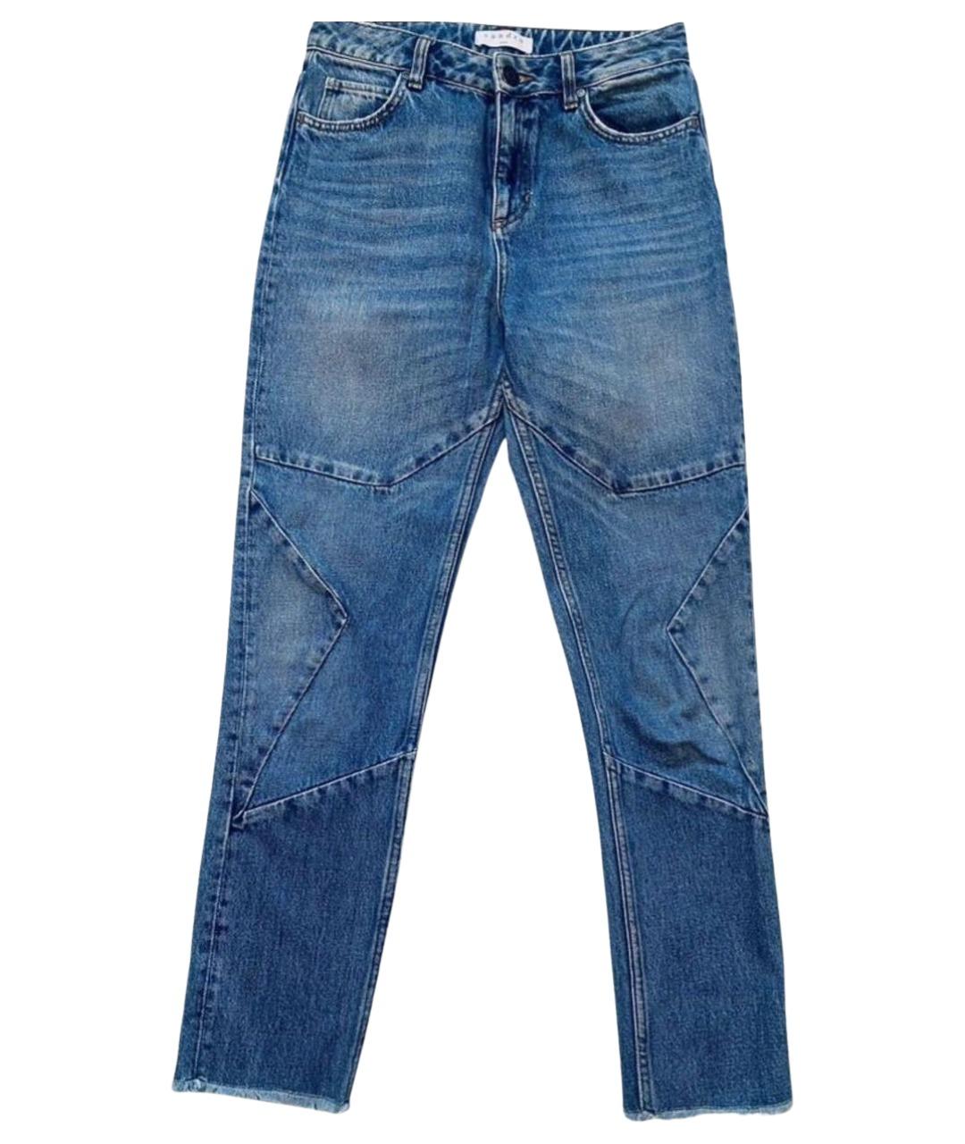 SANDRO Синие хлопковые прямые джинсы, фото 1