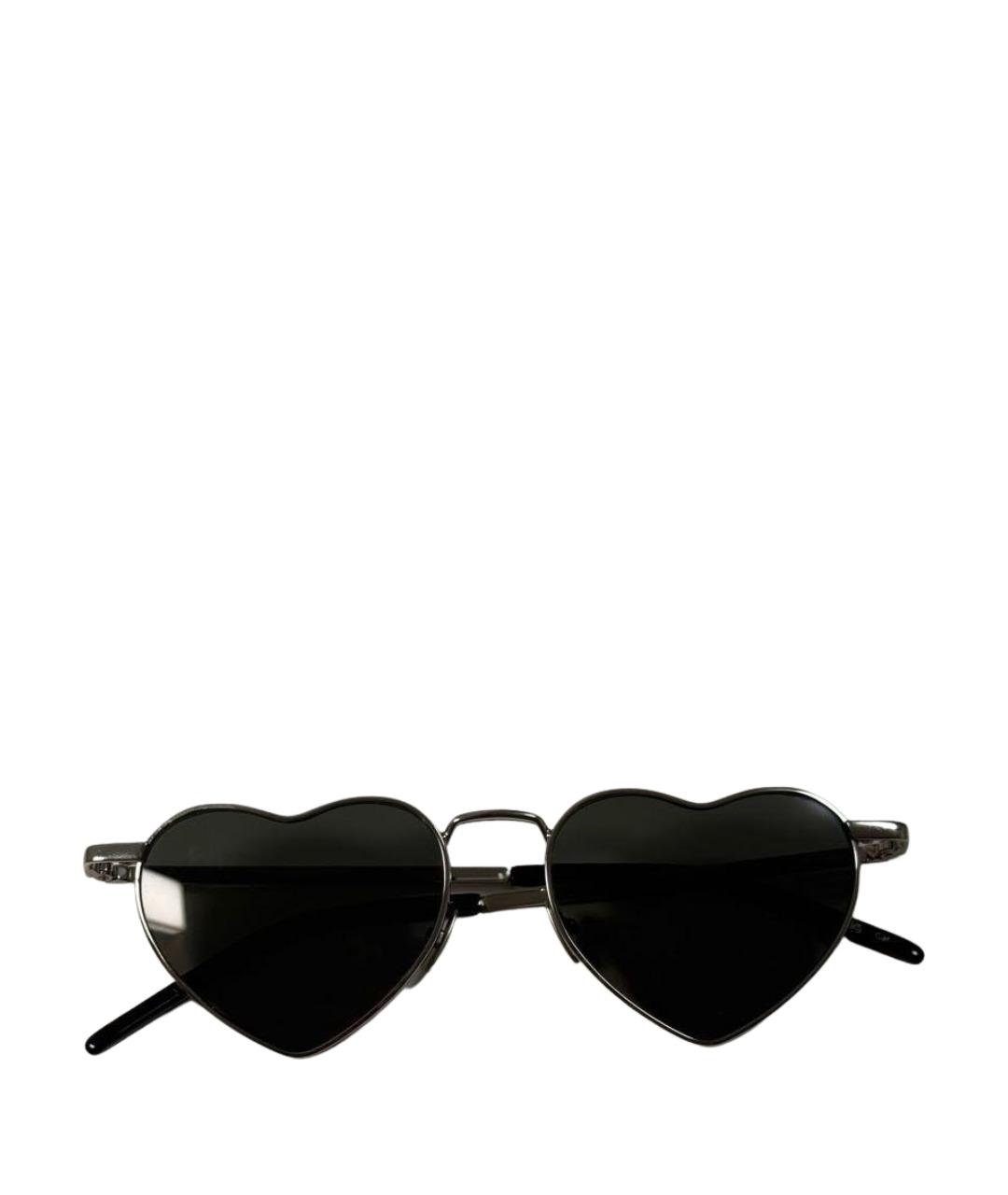 SAINT LAURENT Антрацитовые металлические солнцезащитные очки, фото 1