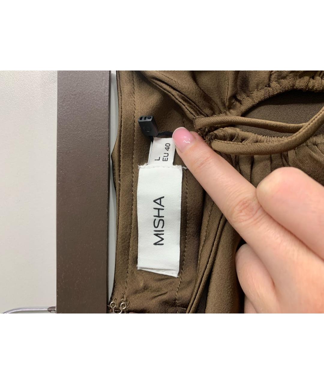 MISHA COLLECTION Коричневая полиэстеровая юбка миди, фото 3