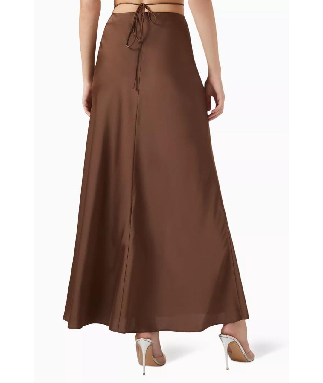 MISHA COLLECTION Коричневая полиэстеровая юбка миди, фото 2