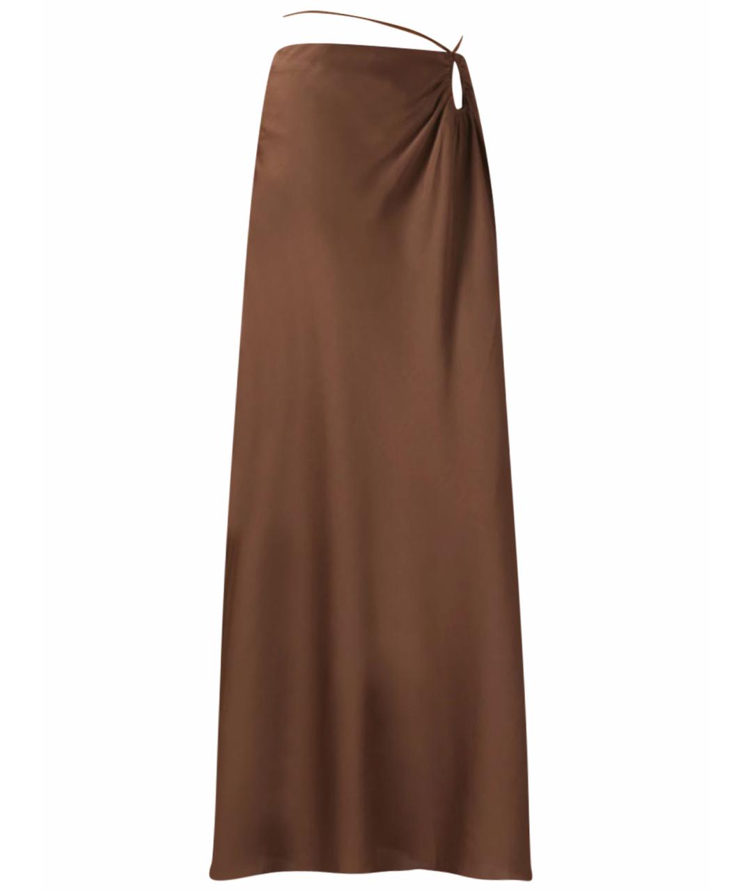MISHA COLLECTION Коричневая полиэстеровая юбка миди, фото 1