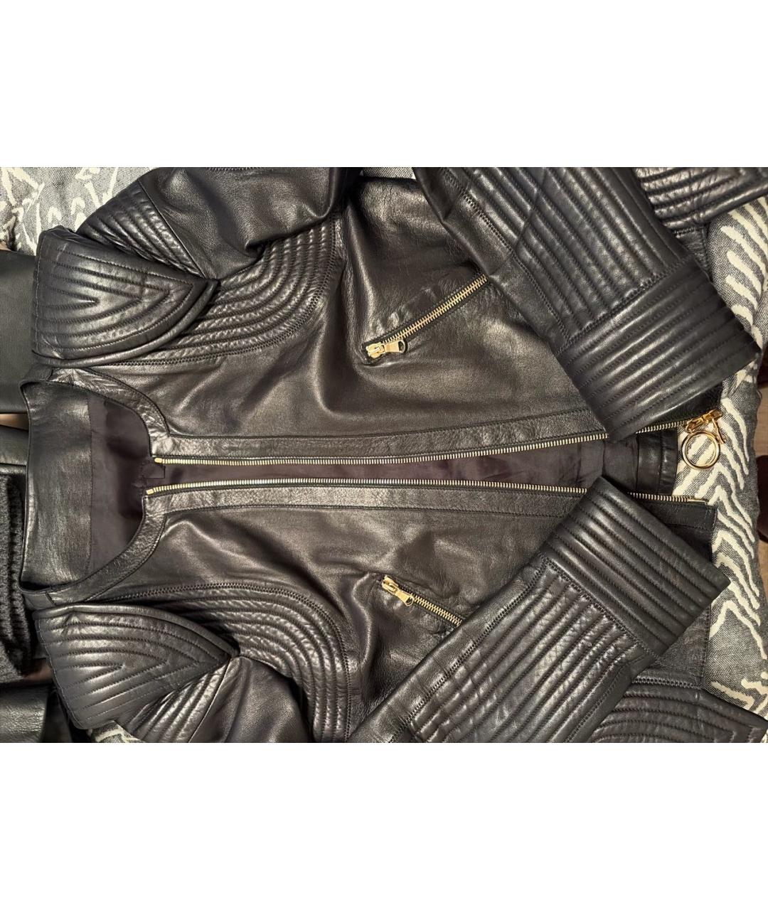 IRFE Черная кожаная куртка, фото 4