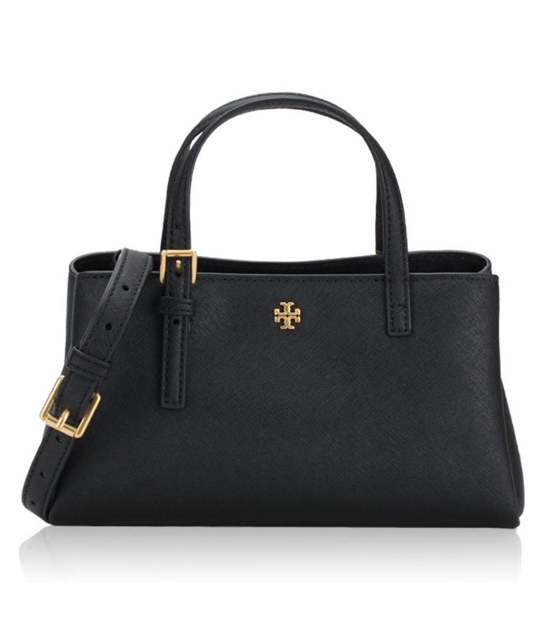 TORY BURCH Черная кожаная сумка с короткими ручками, фото 9