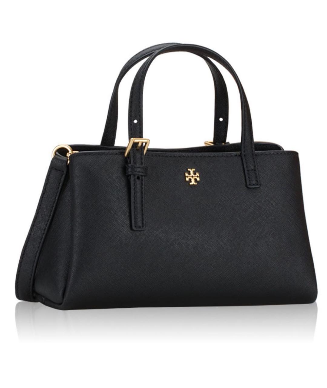 TORY BURCH Черная кожаная сумка с короткими ручками, фото 2