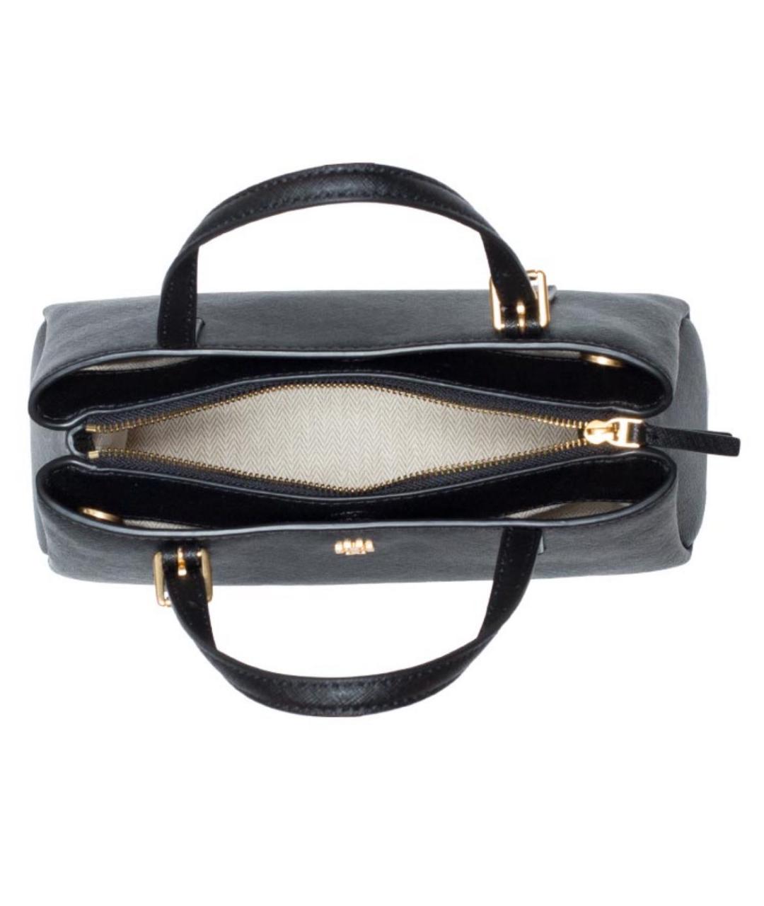 TORY BURCH Черная кожаная сумка с короткими ручками, фото 3