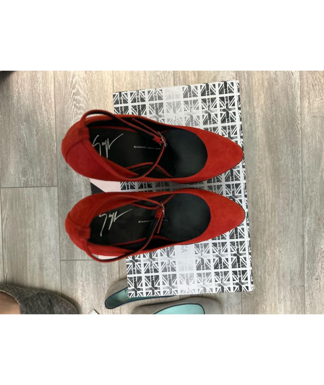 GIUSEPPE ZANOTTI DESIGN Красные замшевые туфли, фото 3