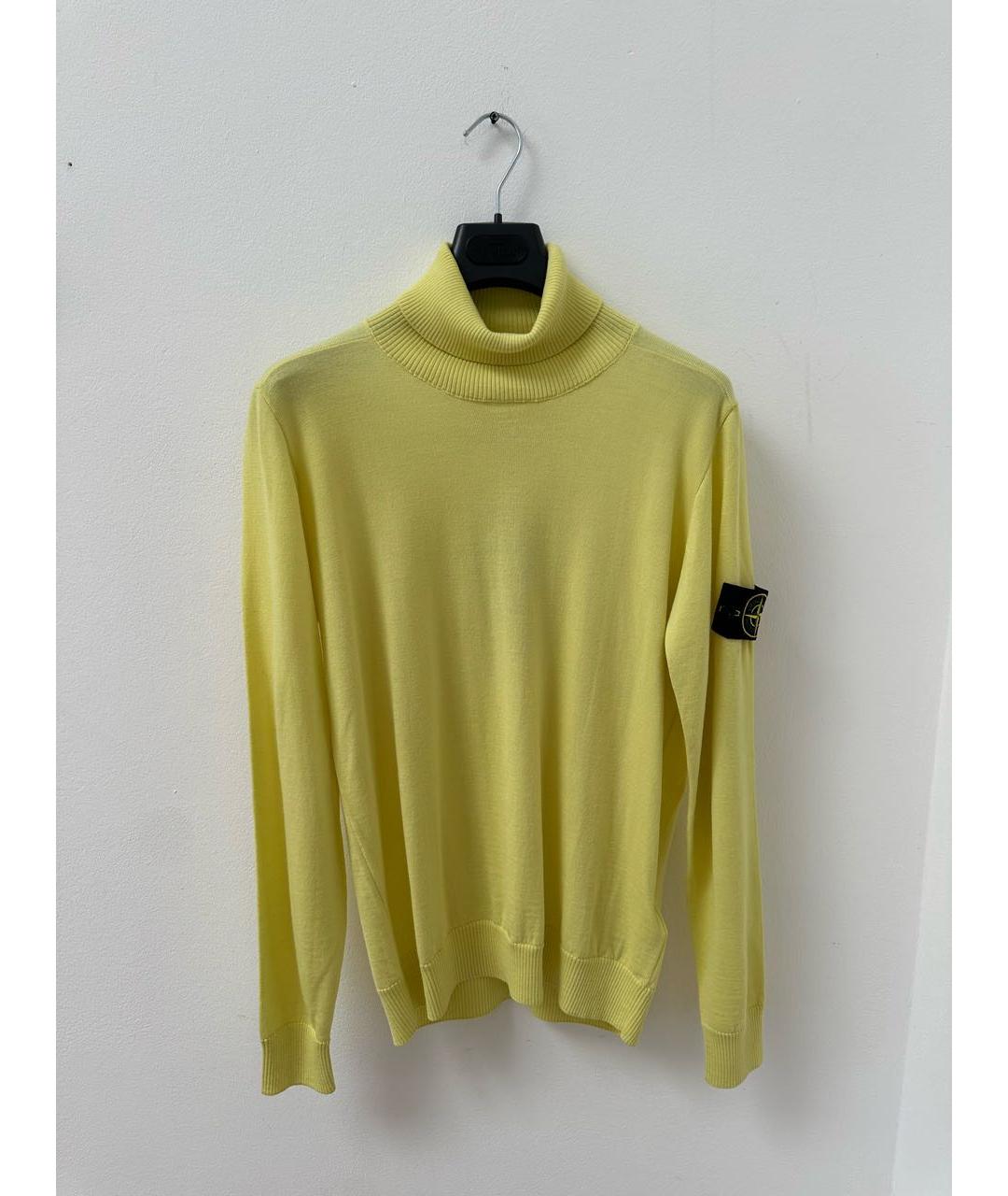 STONE ISLAND Желтая шерстяная водолазка, фото 7
