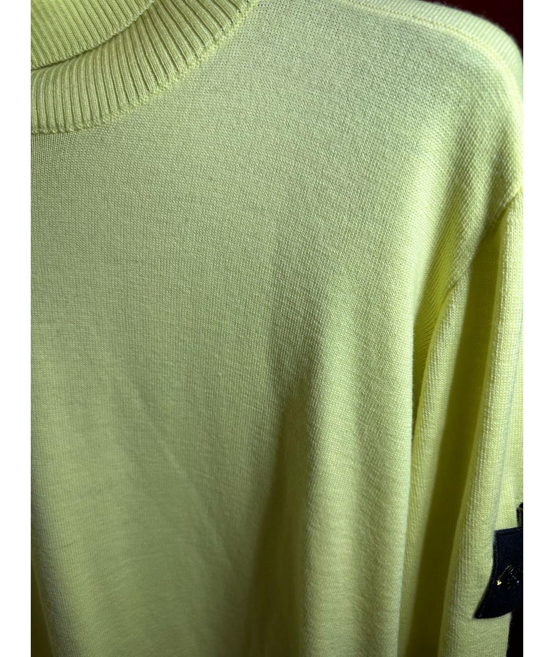 STONE ISLAND Желтая шерстяная водолазка, фото 4