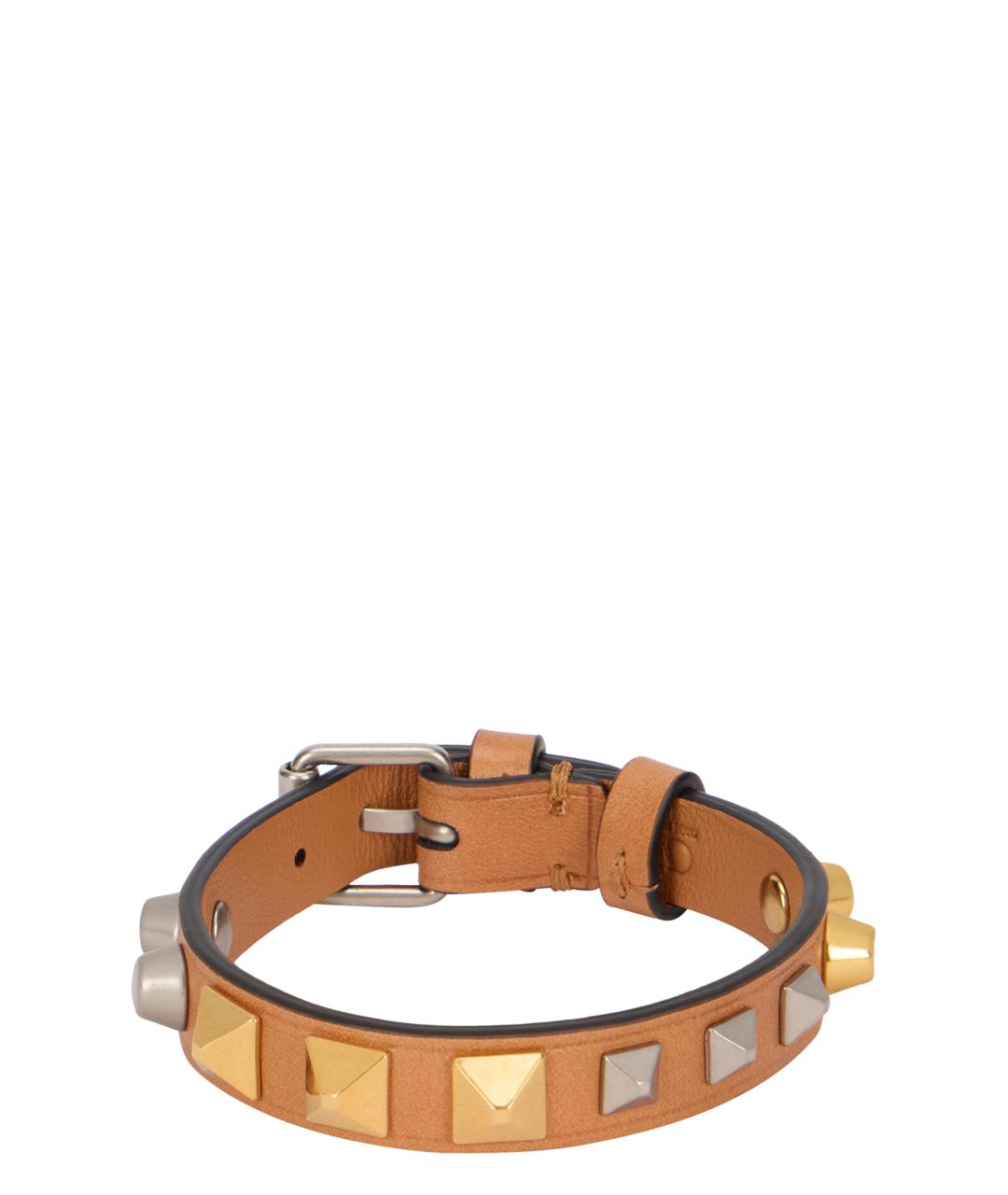 VALENTINO Бежевый кожаный браслет, фото 1
