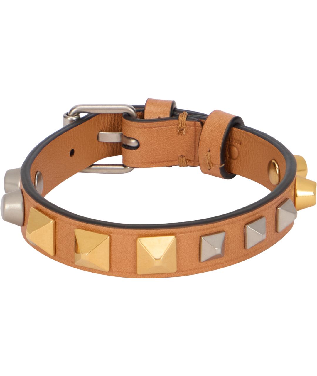 VALENTINO Бежевый кожаный браслет, фото 2