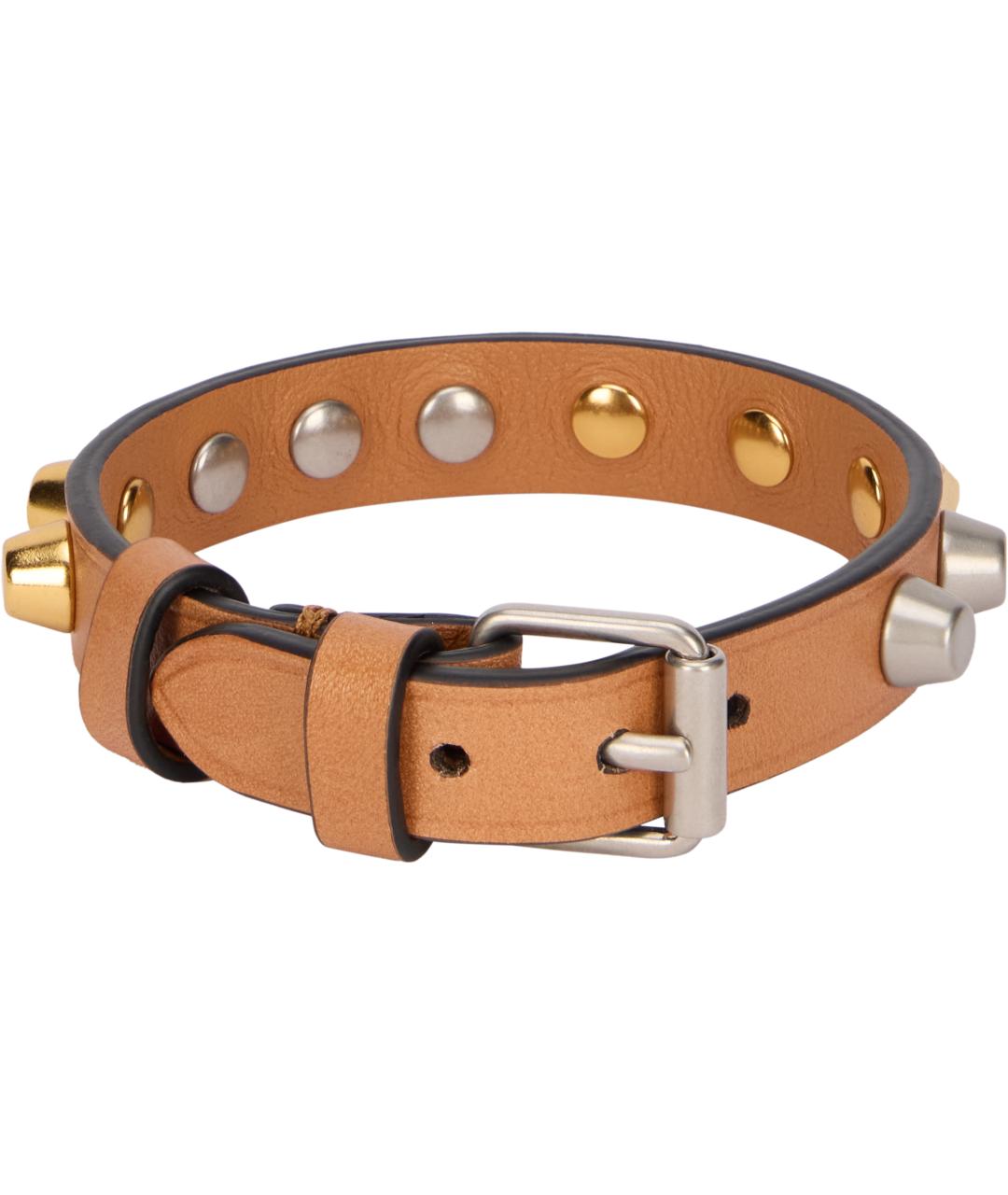 VALENTINO Бежевый кожаный браслет, фото 3