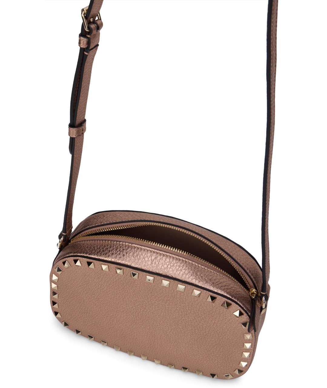 VALENTINO Розовая кожаная сумка через плечо, фото 5