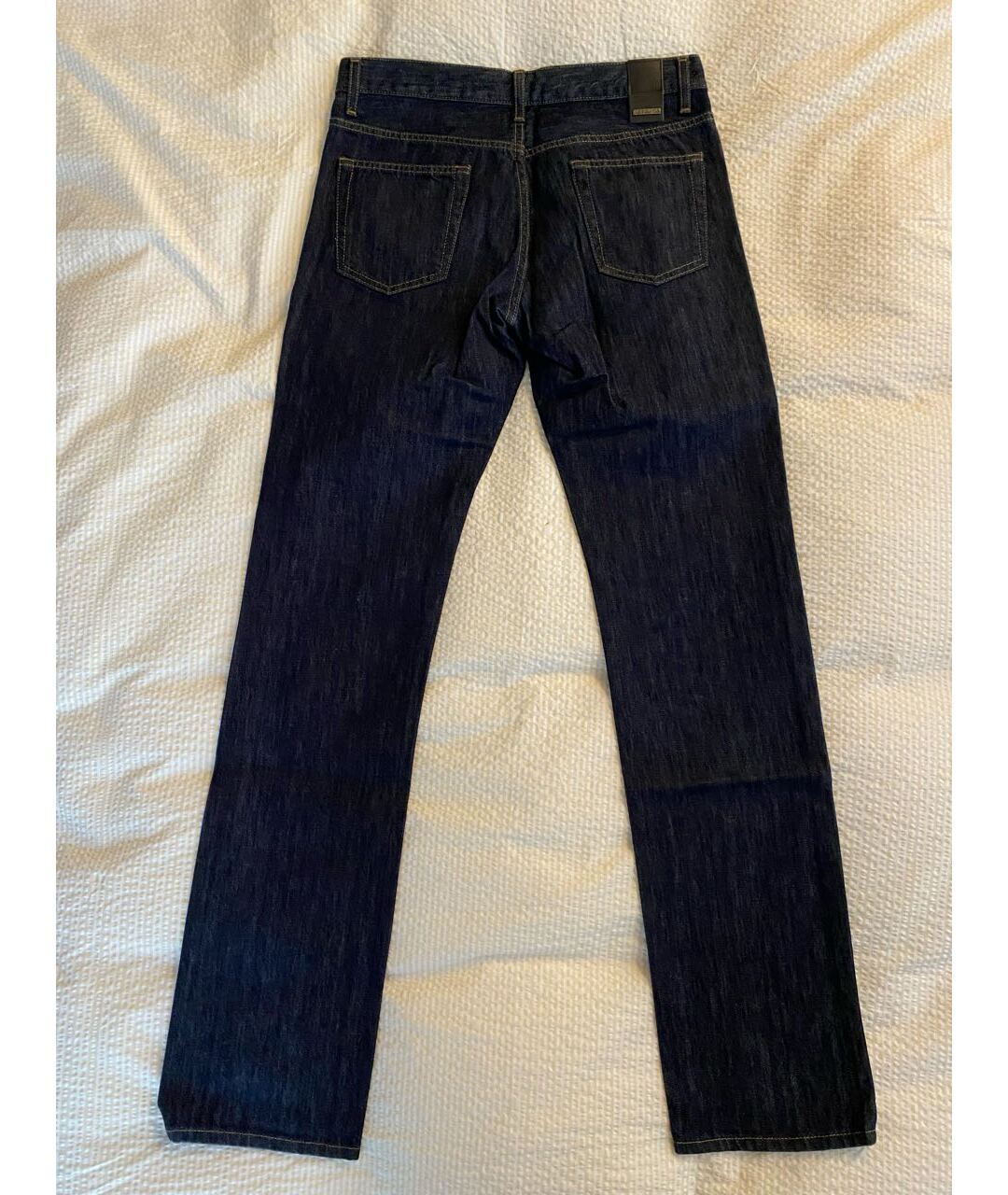 VERSACE COLLECTION Темно-синие хлопковые прямые джинсы, фото 2