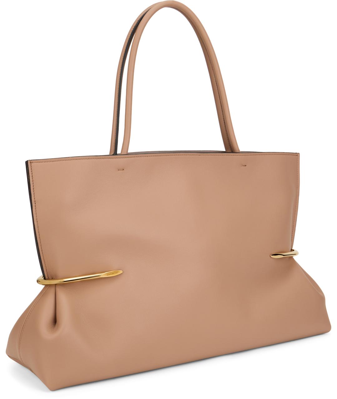 GIVENCHY Бежевая кожаная сумка тоут, фото 3
