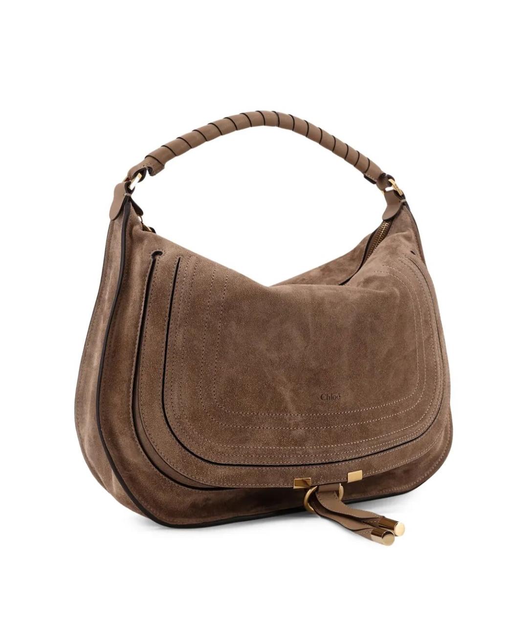 CHLOE Коричневая замшевая сумка через плечо, фото 4