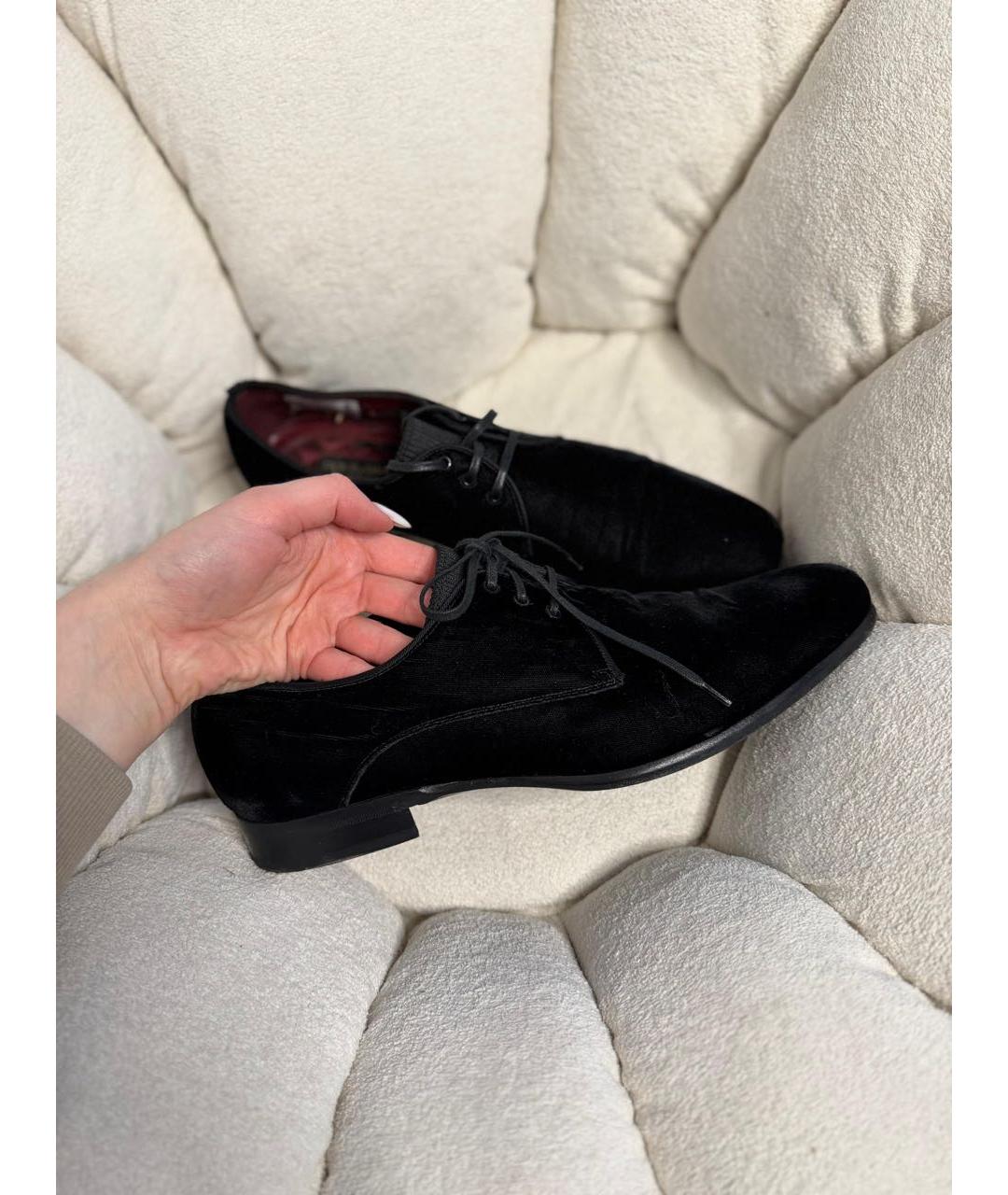 DOLCE&GABBANA Черные бархатные туфли, фото 3