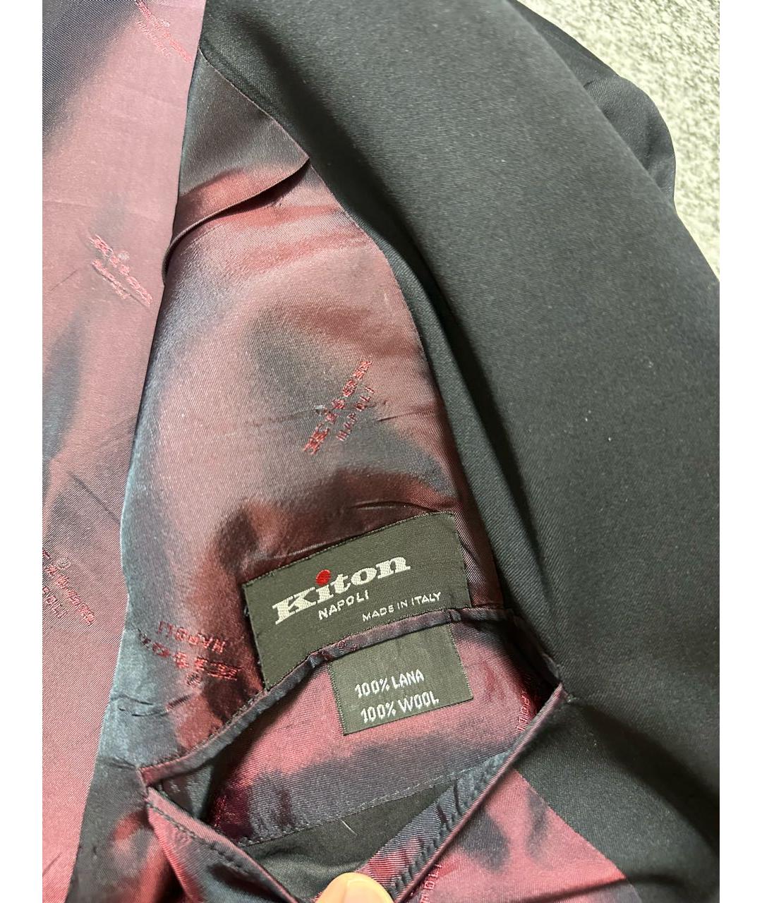 KITON Темно-синий льняной пиджак, фото 5