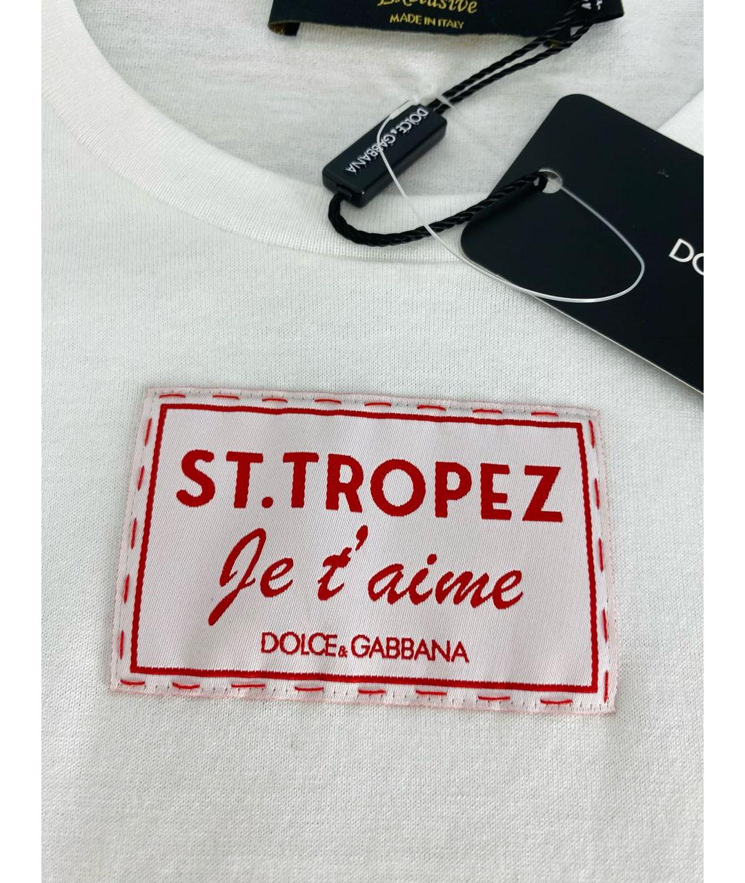 DOLCE&GABBANA Белая хлопковая майка, фото 4