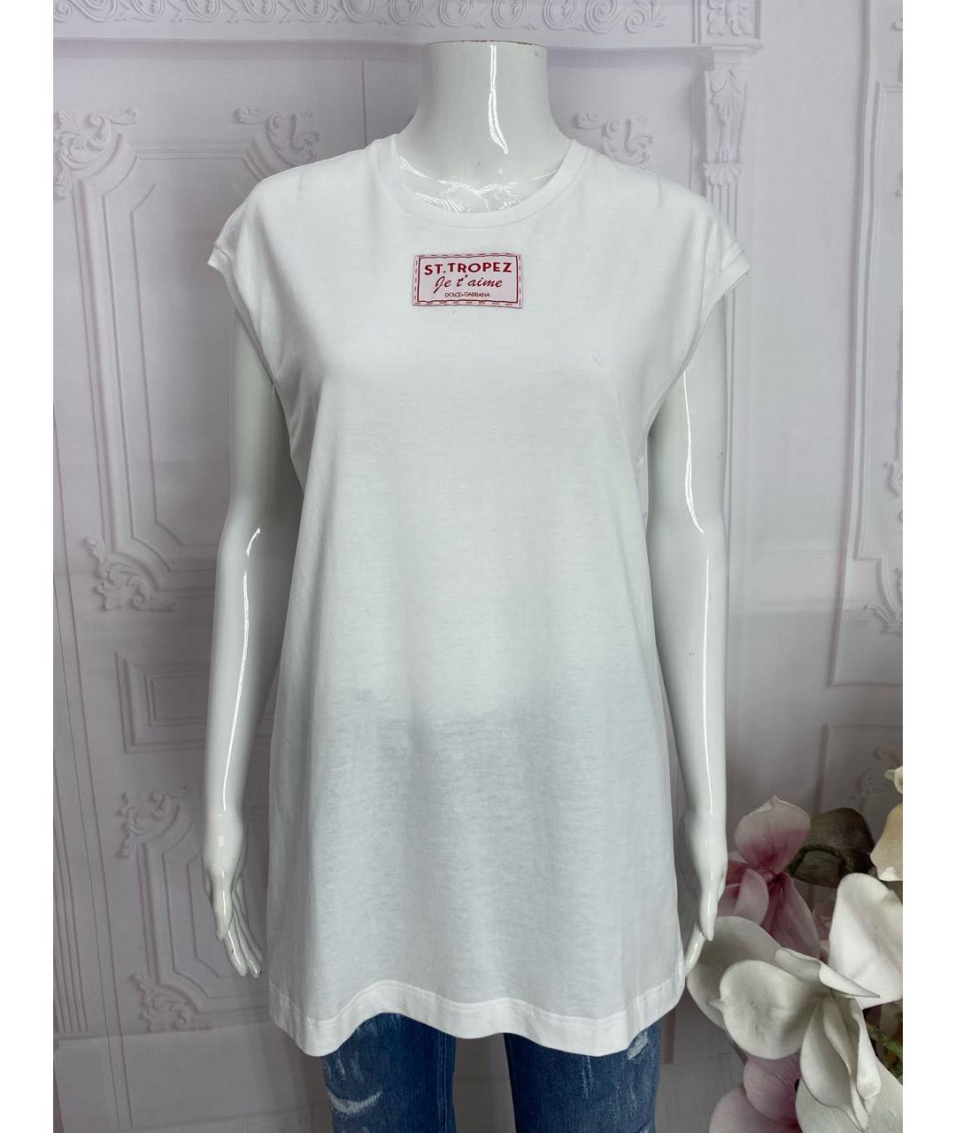 DOLCE&GABBANA Белая хлопковая майка, фото 9