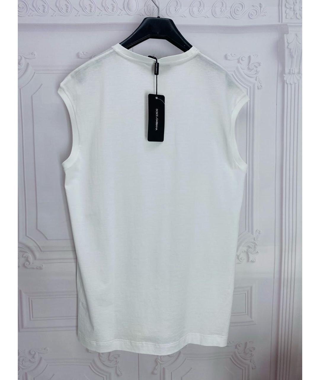 DOLCE&GABBANA Белая хлопковая майка, фото 2