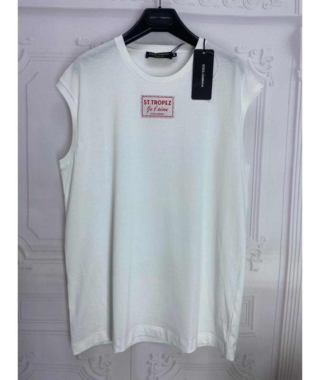DOLCE&GABBANA Белая хлопковая майка, фото 6