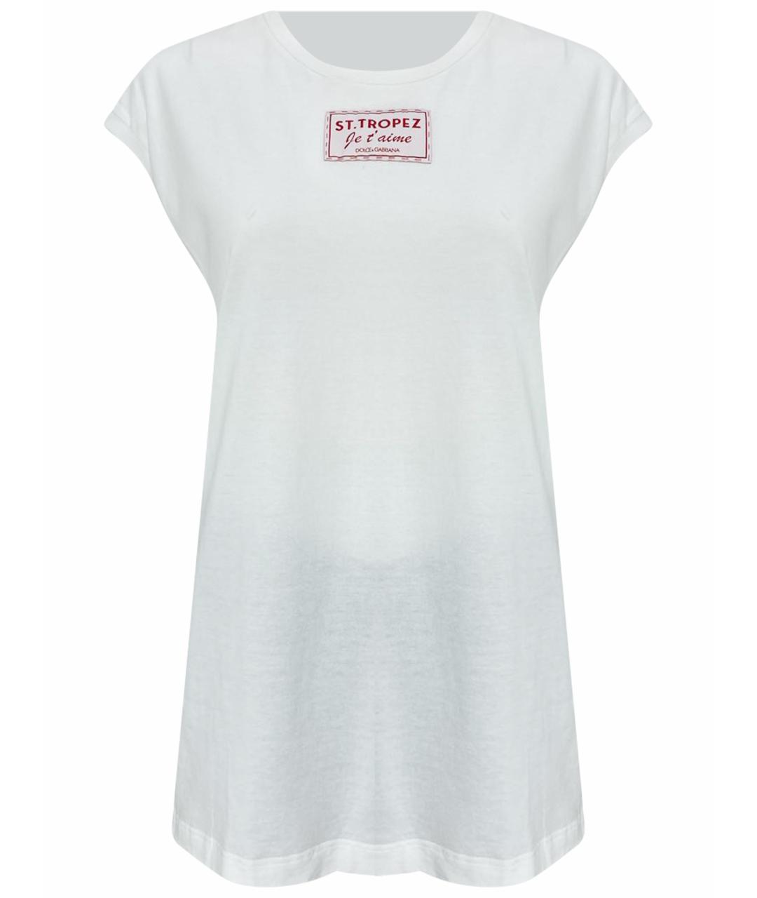 DOLCE&GABBANA Белая хлопковая майка, фото 1