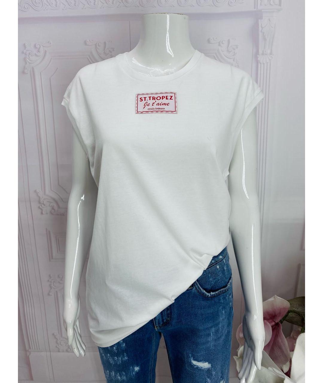 DOLCE&GABBANA Белая хлопковая майка, фото 8