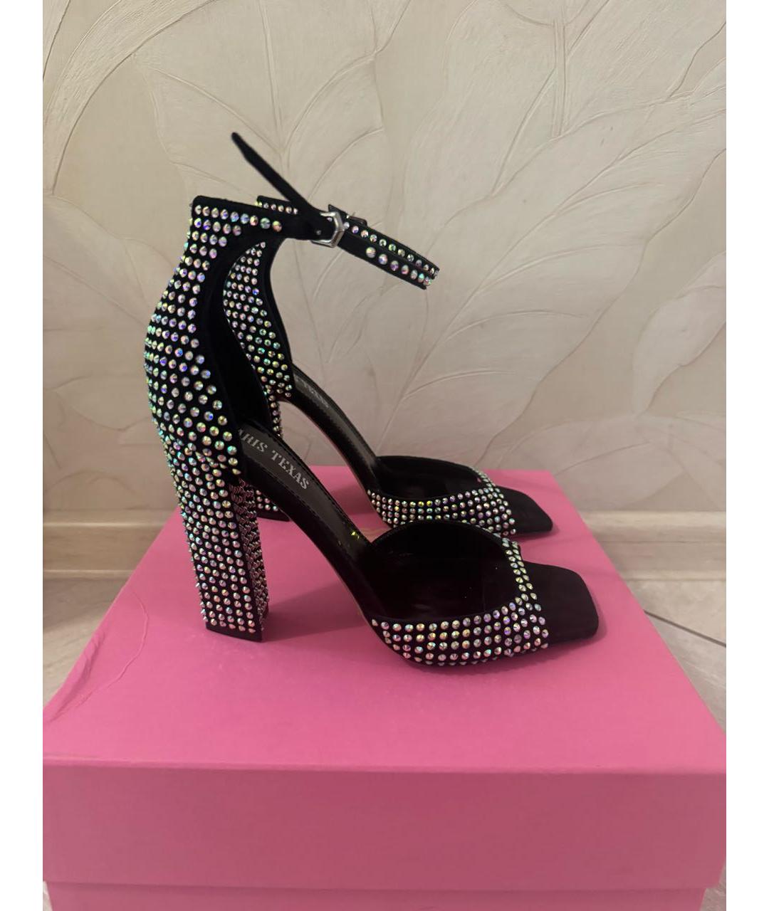 PARIS TEXAS Черные замшевые босоножки, фото 8