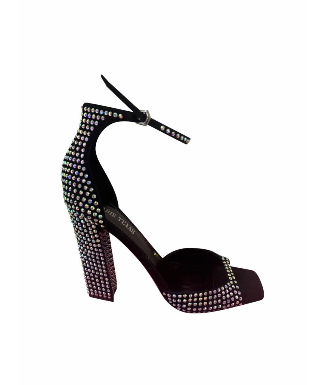 PARIS TEXAS Черные замшевые босоножки, фото 1