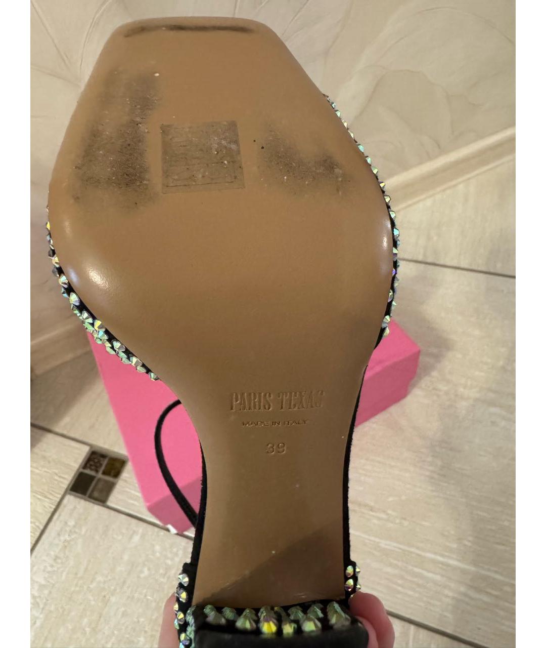 PARIS TEXAS Черные замшевые босоножки, фото 5