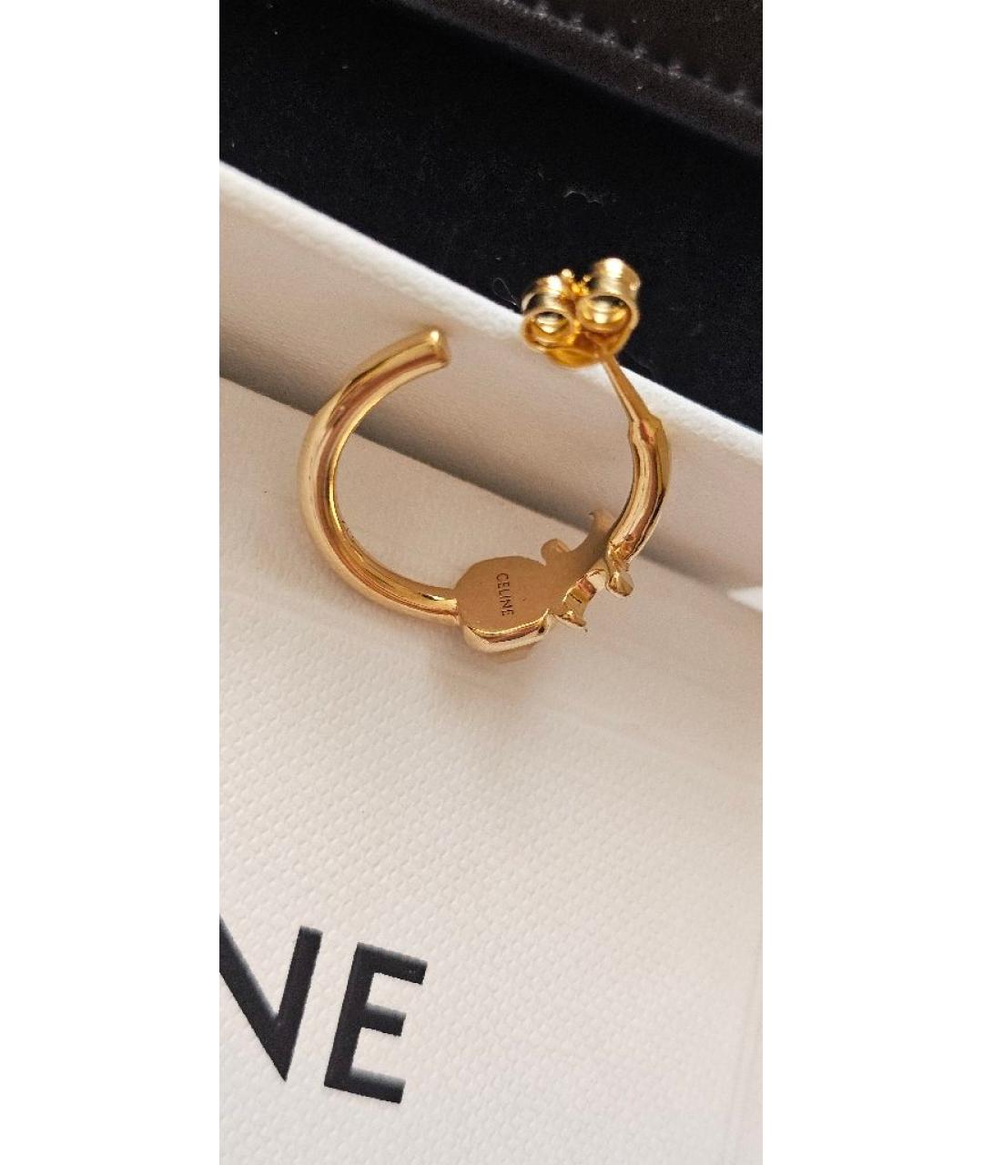 CELINE Золотые латунные серьги, фото 3