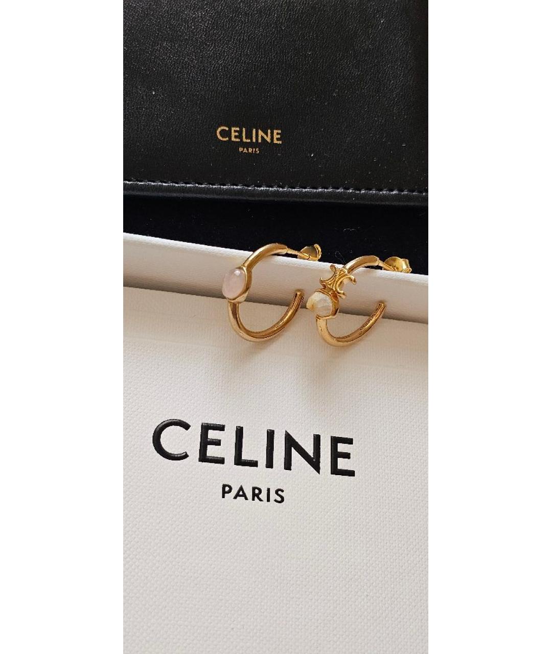 CELINE Золотые латунные серьги, фото 6