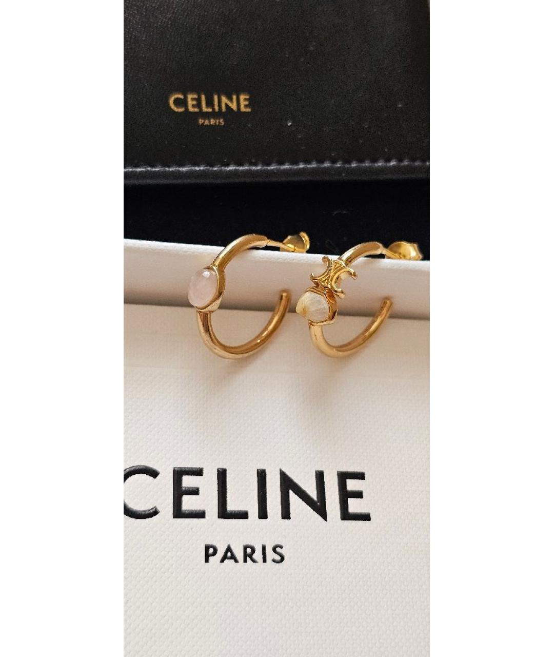 CELINE Золотые латунные серьги, фото 8