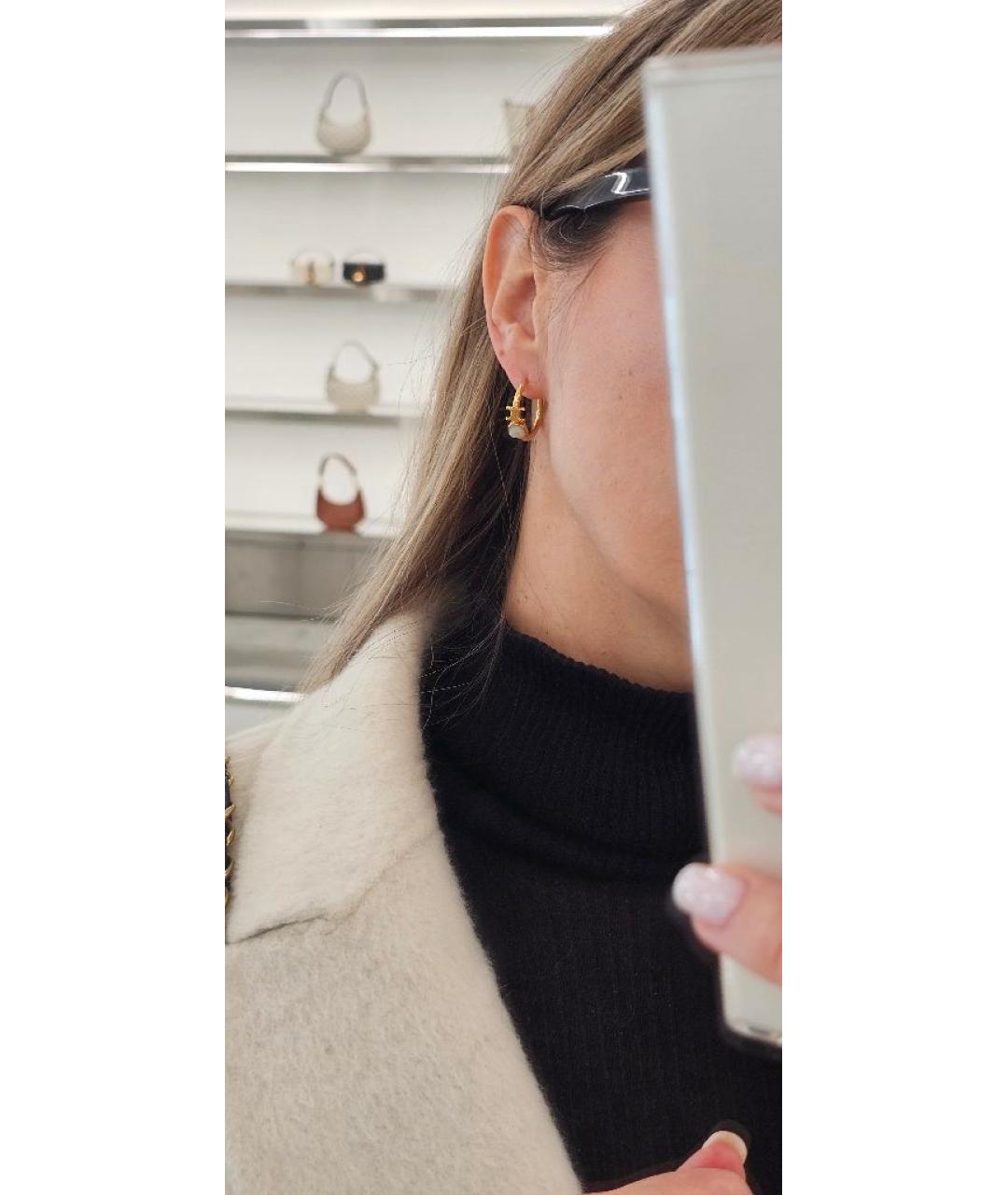 CELINE Золотые латунные серьги, фото 4