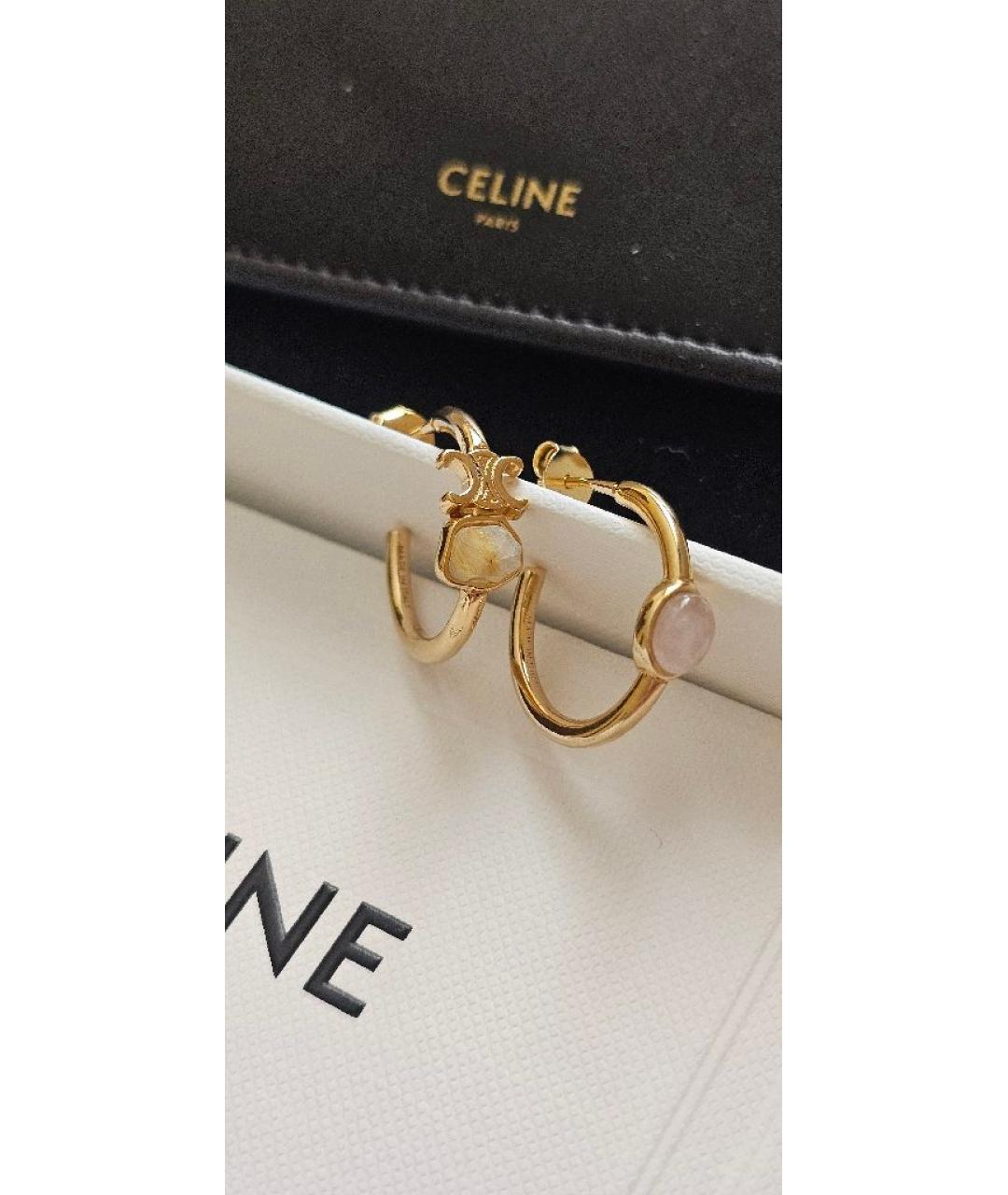CELINE Золотые латунные серьги, фото 9