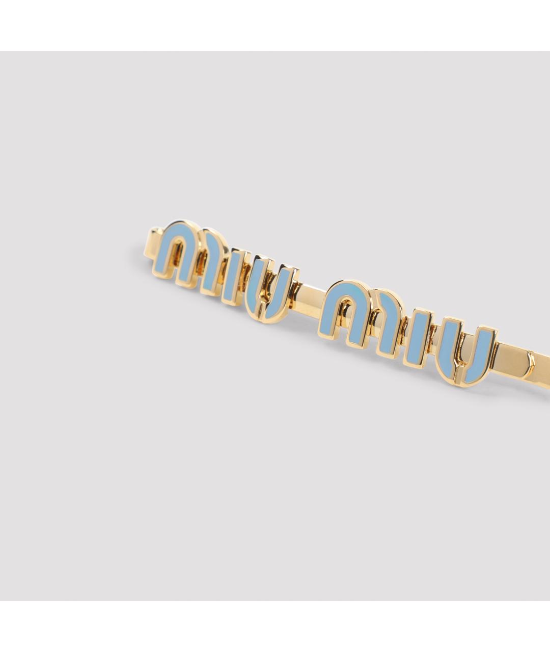 MIU MIU Золотая заколка, фото 3