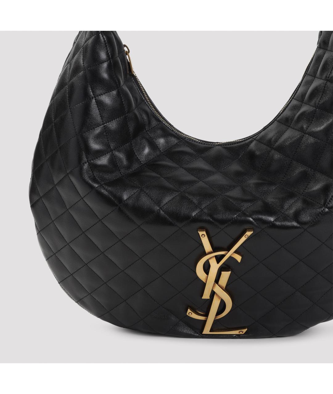 SAINT LAURENT Черная кожаная сумка через плечо, фото 5