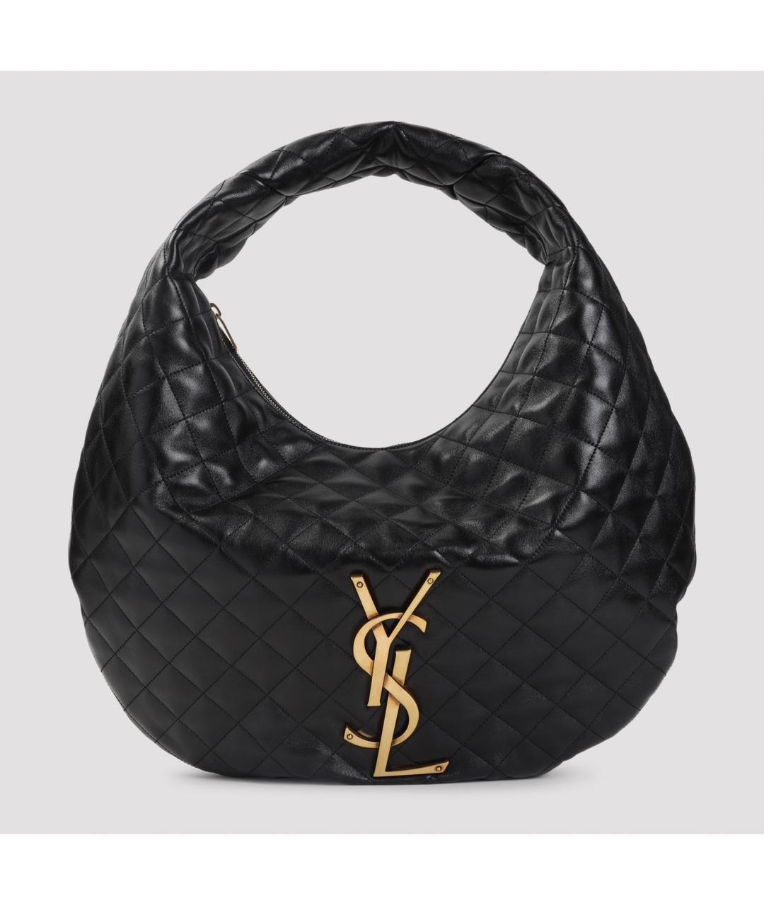 SAINT LAURENT Черная кожаная сумка через плечо, фото 3