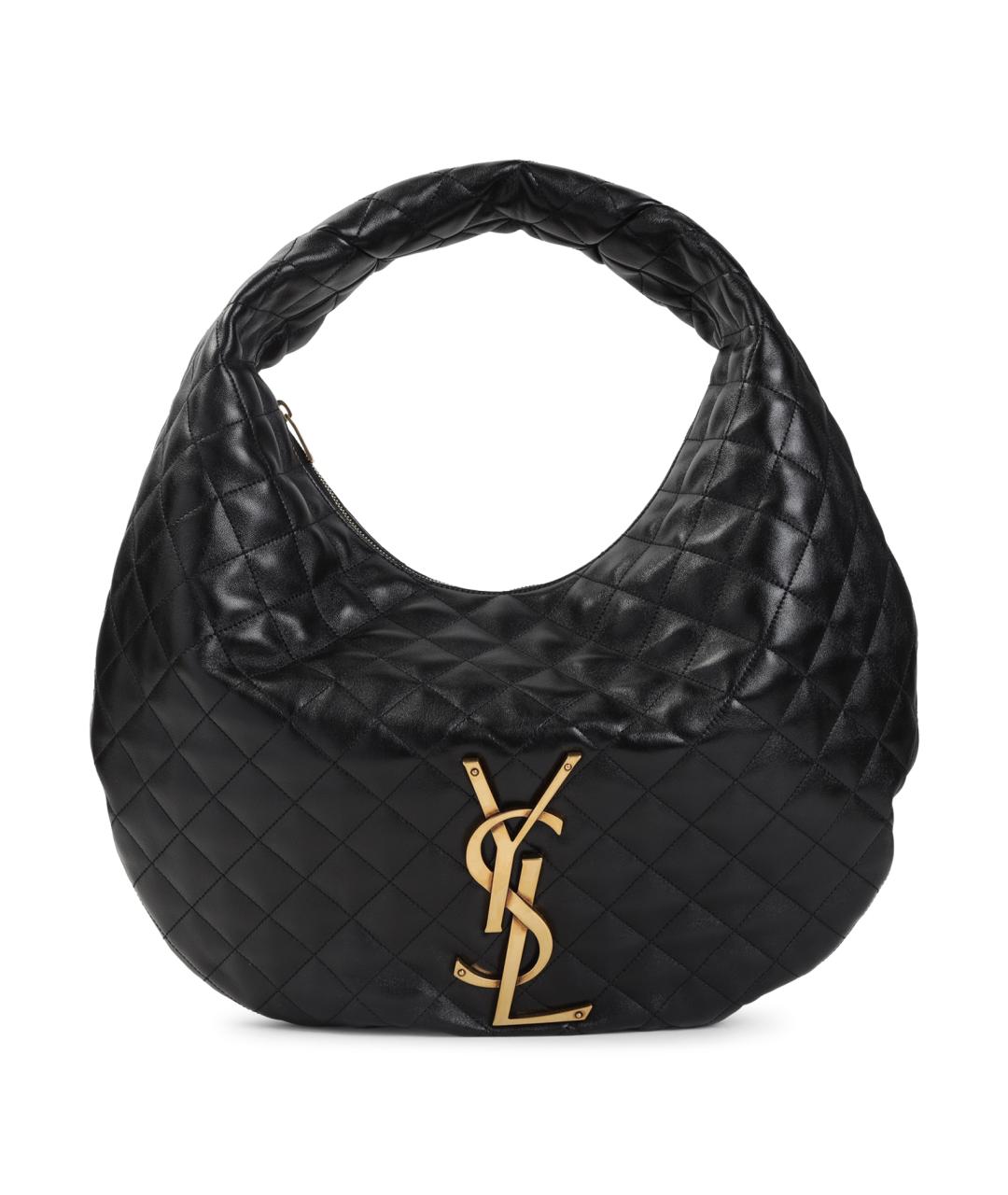 SAINT LAURENT Черная кожаная сумка через плечо, фото 1