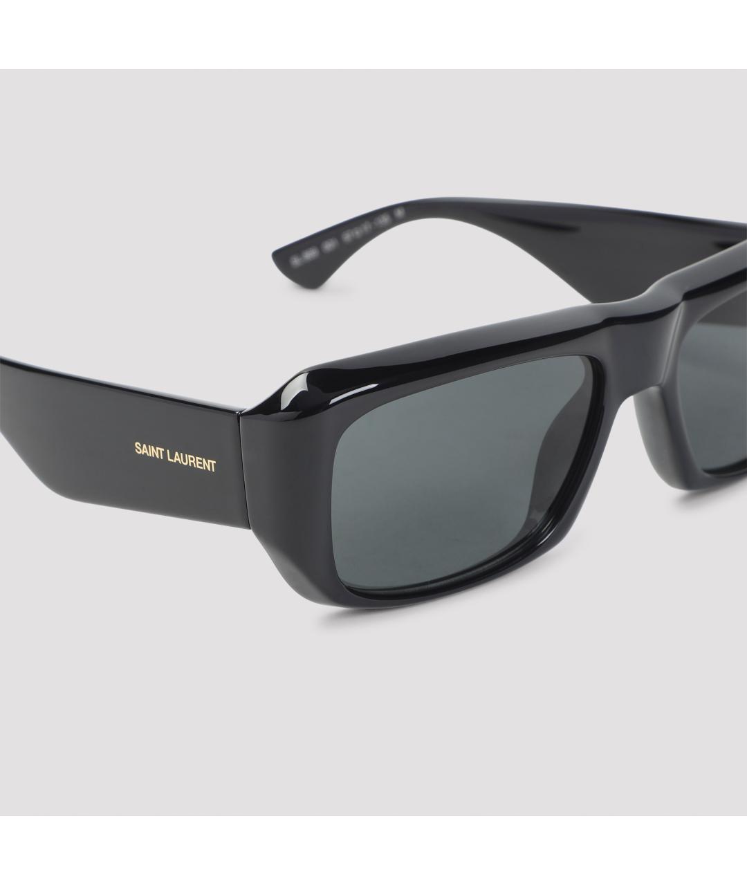 SAINT LAURENT Черные пластиковые солнцезащитные очки, фото 3