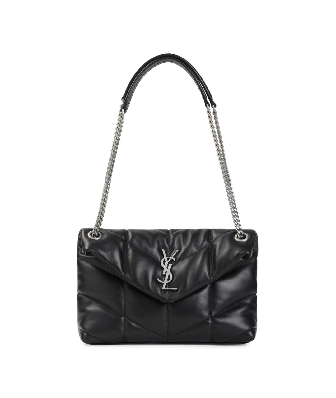 SAINT LAURENT Черная кожаная сумка через плечо, фото 1